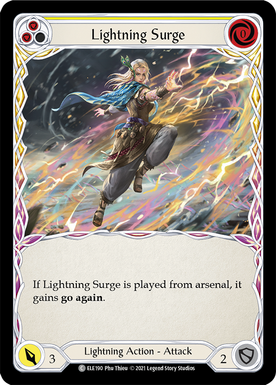 Lightning Surge (Yellow) [ELE190] (Tales of Aria)  1st Edition Rainbow Foil | Gamers Paradise