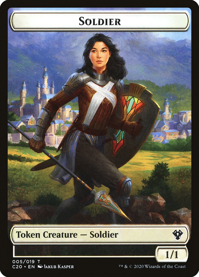 Human Soldier (005) // Drake Double-Sided Token [Commander 2020 Tokens] | Gamers Paradise