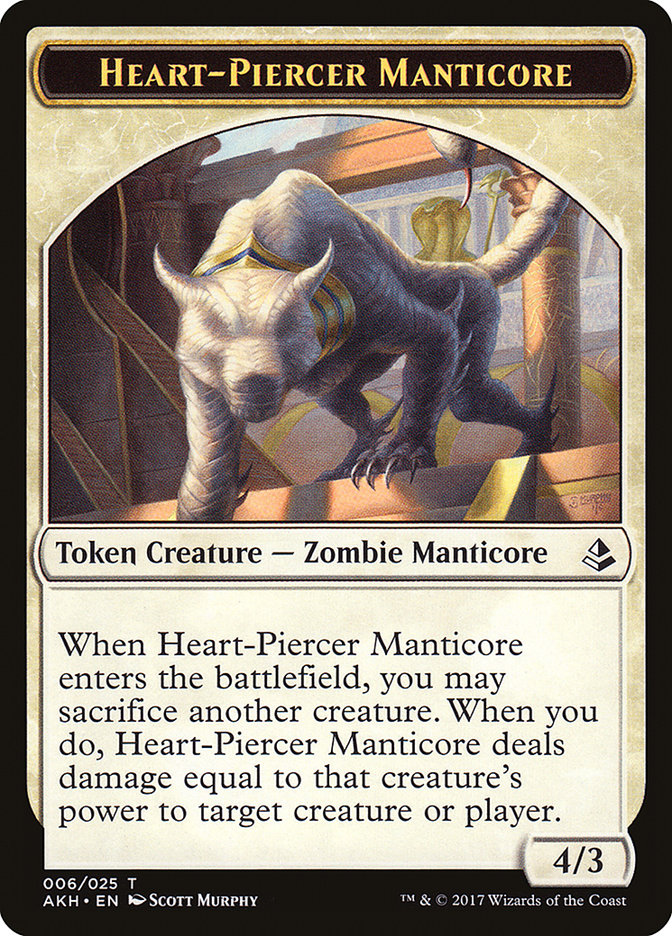 Heart-Piercer Manticore Token [Amonkhet Tokens] | Gamers Paradise