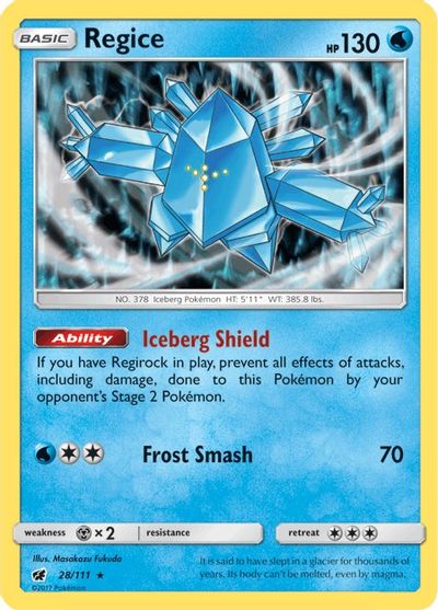 Regice (28/111) [Sun & Moon: Crimson Invasion] | Gamers Paradise