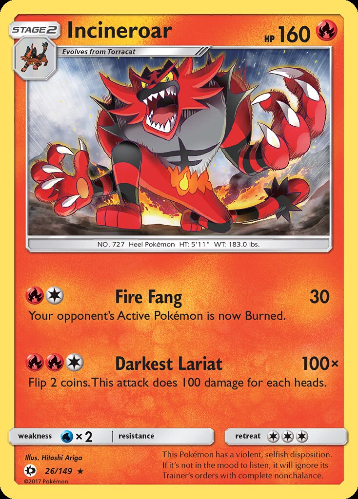 Incineroar (26/149) (Theme Deck Exclusive) [Sun & Moon: Base Set] | Gamers Paradise