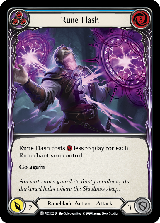 Rune Flash (Blue) [U-ARC102] Unlimited Rainbow Foil | Gamers Paradise
