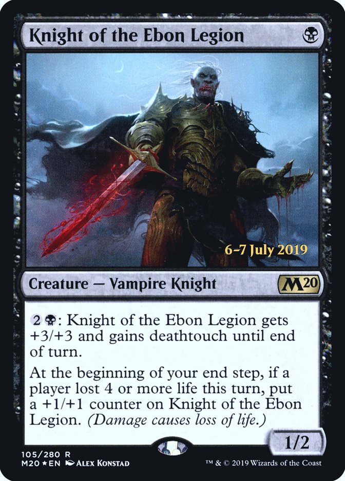 Knight of the Ebon Legion [Core Set 2020 Prerelease Promos] | Gamers Paradise