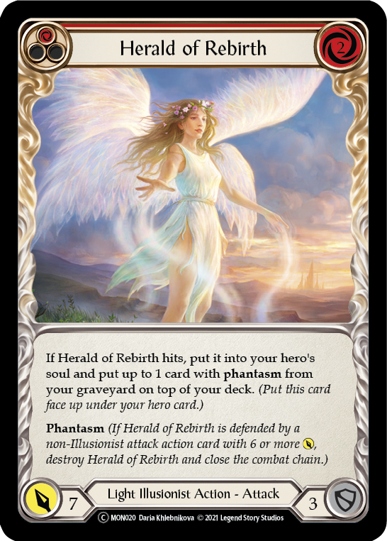 Herald of Rebirth (Red) [U-MON020-RF] Unlimited Rainbow Foil | Gamers Paradise