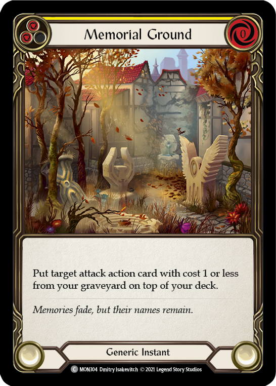 Memorial Ground (Yellow) [MON304-RF] 1st Edition Rainbow Foil | Gamers Paradise