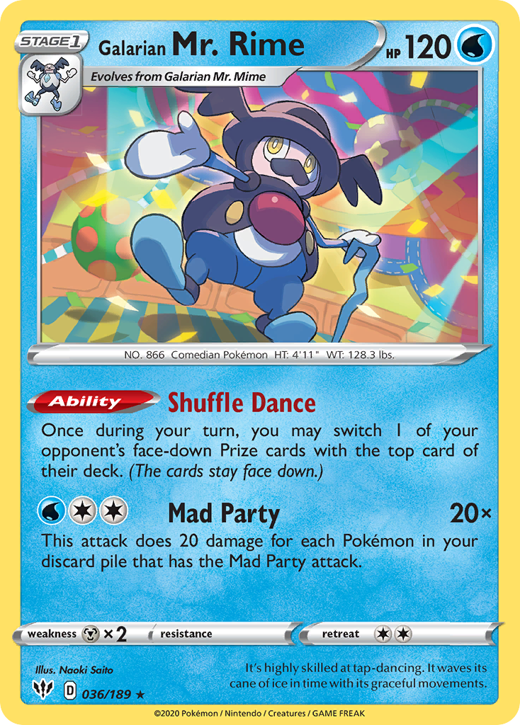 Galarian Mr. Rime (036/189) [Sword & Shield: Darkness Ablaze] | Gamers Paradise
