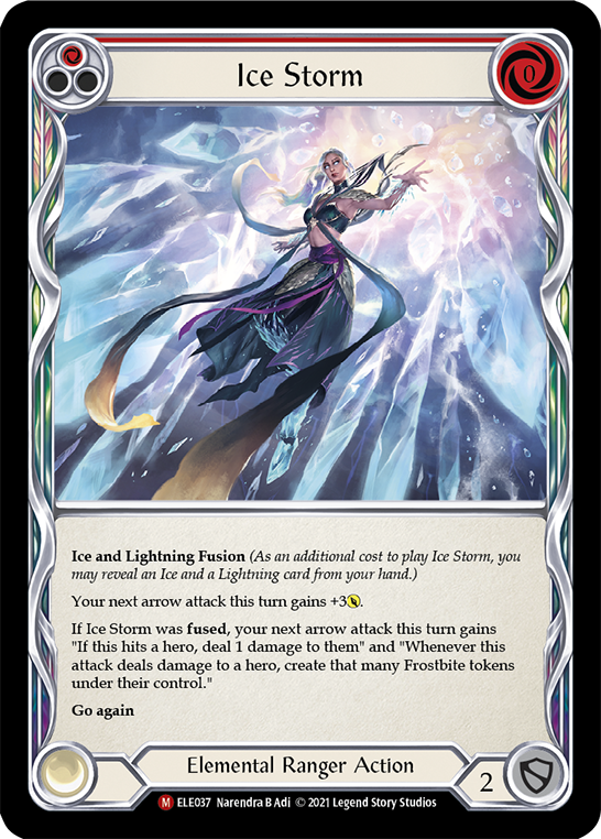 Ice Storm [ELE037] (Tales of Aria)  1st Edition Rainbow Foil | Gamers Paradise