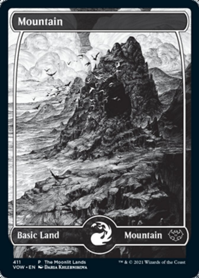 Mountain (The Moonlit Lands) (Foil Etched) [Innistrad: Crimson Vow Promos] | Gamers Paradise