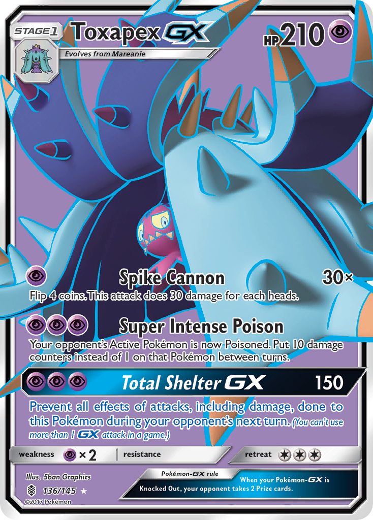 Toxapex GX (136/145) [Sun & Moon: Guardians Rising] | Gamers Paradise