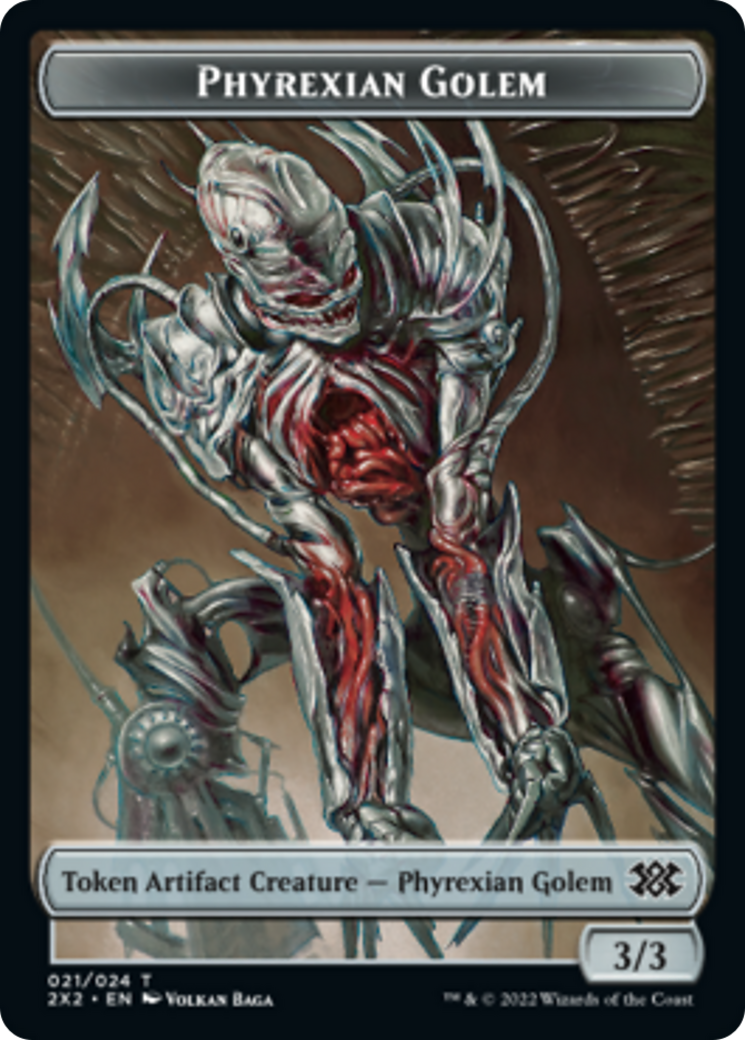 Drake // Phyrexian Golem Double-Sided Token [Double Masters 2022 Tokens] | Gamers Paradise