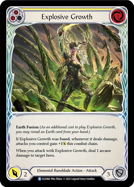 Explosive Growth (Yellow) [ELE068] (Tales of Aria)  1st Edition Rainbow Foil | Gamers Paradise