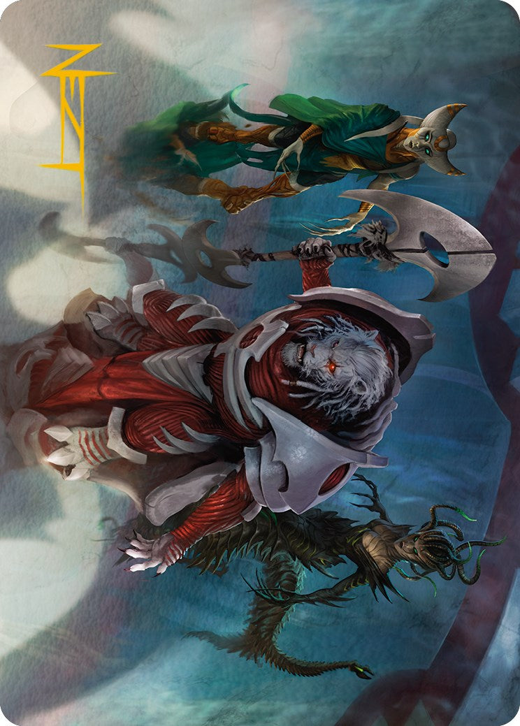 Norn's Decree Art Card (Gold-Stamped Signature) [Phyrexia: All Will Be One Art Series] | Gamers Paradise