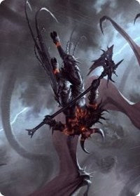 Burning-Rune Demon Art Card [Kaldheim Art Series] | Gamers Paradise
