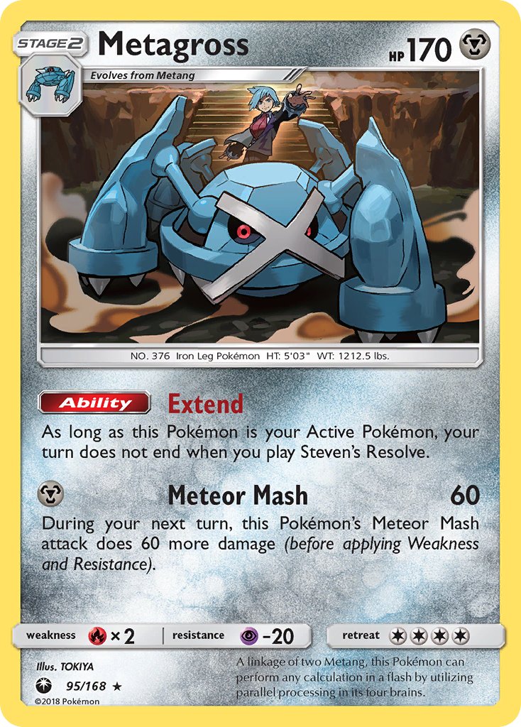 Metagross (95/168) (Prerelease Kit Exclusive) (Theme Deck Exclusive) [Sun & Moon: Celestial Storm] | Gamers Paradise