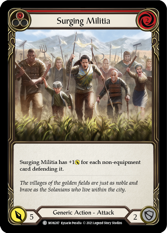 Surging Militia (Red) [MON287-RF] 1st Edition Rainbow Foil | Gamers Paradise