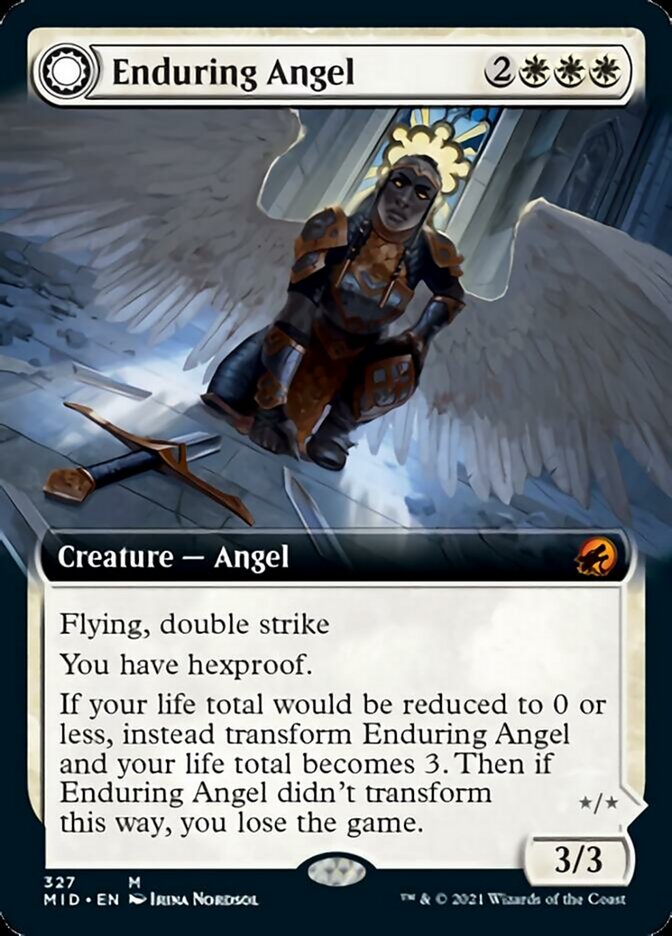 Enduring Angel // Angelic Enforcer (Extended Art) [Innistrad: Midnight Hunt] | Gamers Paradise