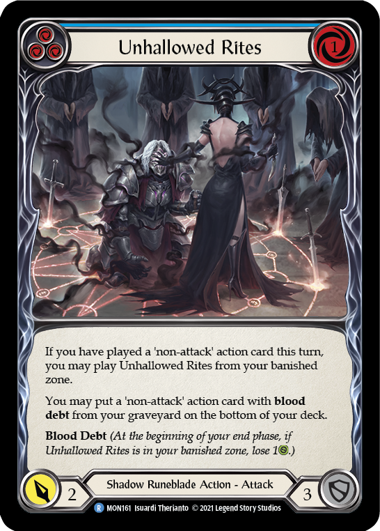 Unhallowed Rites (Blue) [MON161-RF] 1st Edition Rainbow Foil | Gamers Paradise