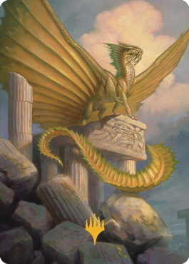 Ancient Gold Dragon Art Card (05) (Gold-Stamped Signature) [Commander Legends: Battle for Baldur's Gate Art Series] | Gamers Paradise