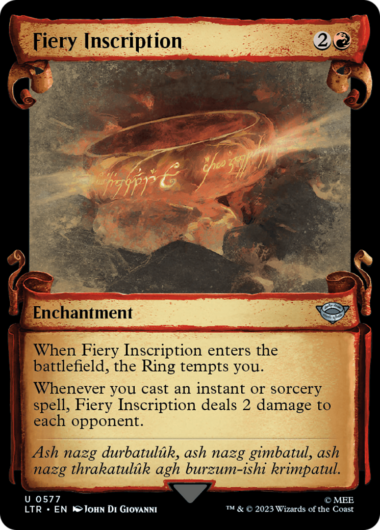 Fiery Inscription [The Lord of the Rings: Tales of Middle-Earth Showcase Scrolls] | Gamers Paradise