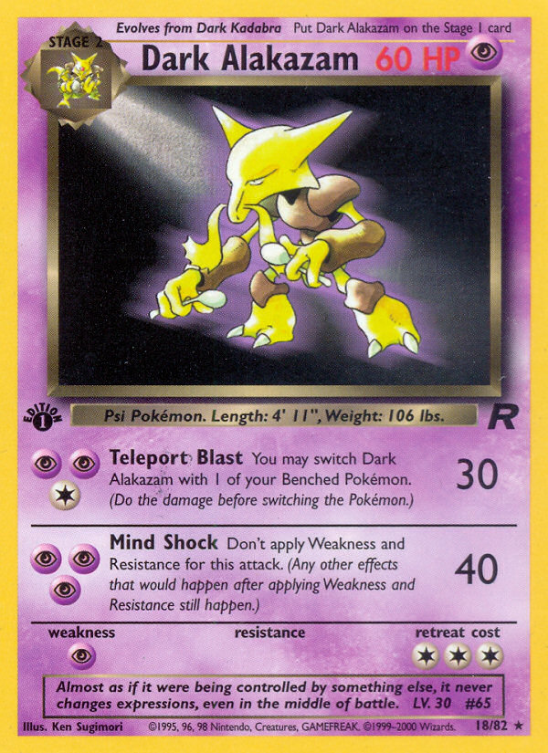 Dark Alakazam (18/82) [Team Rocket 1st Edition] | Gamers Paradise