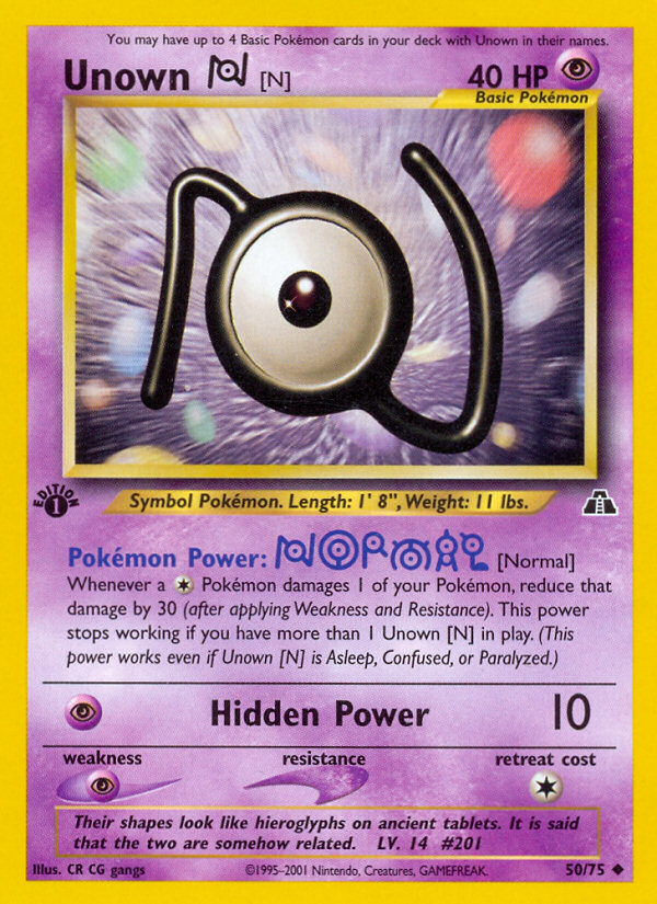 Unown [N] (50/75) [Neo Discovery 1st Edition] | Gamers Paradise