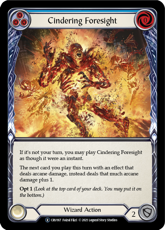 Cindering Foresight (Blue) [U-CRU167-RF] Unlimited Rainbow Foil | Gamers Paradise