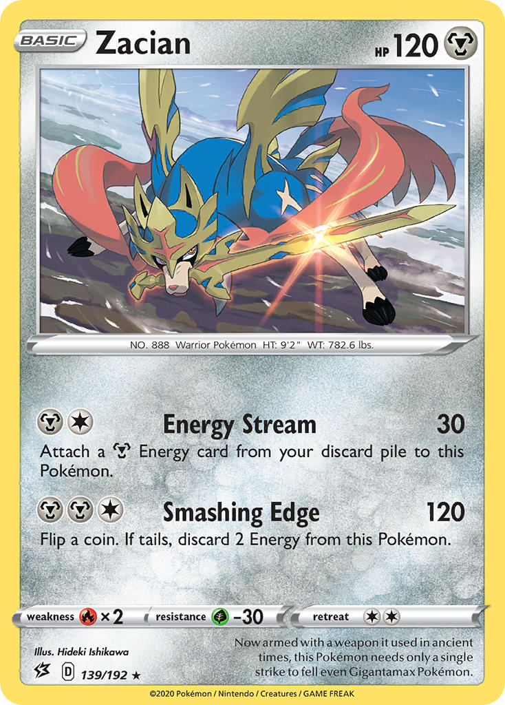 Zacian (139/192) (Cracked Ice Holo) (Theme Deck Exclusives) [Sword & Shield: Rebel Clash] | Gamers Paradise