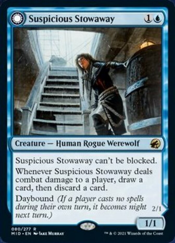 Suspicious Stowaway // Seafaring Werewolf [Innistrad: Midnight Hunt] | Gamers Paradise