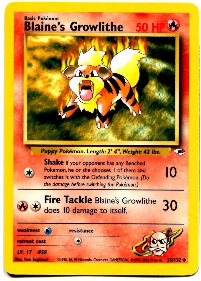 Blaine's Growlithe (35/132) [Gym Heroes Unlimited] | Gamers Paradise