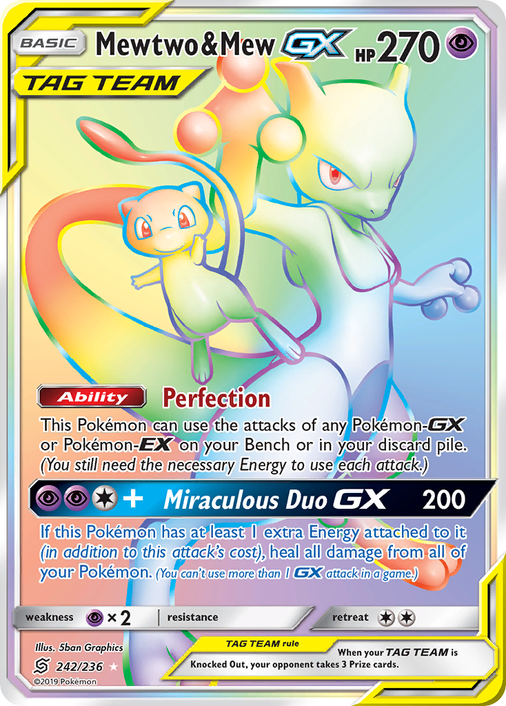 Mewtwo & Mew GX (242/236) [Sun & Moon: Unified Minds] | Gamers Paradise