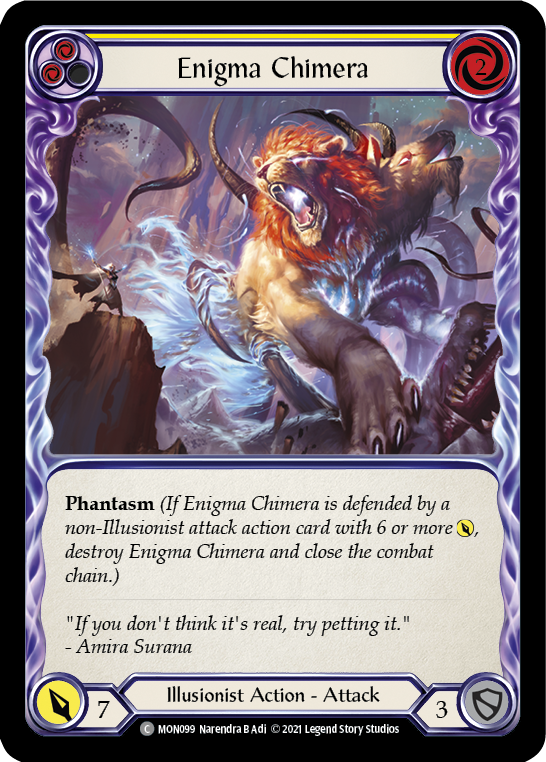 Enigma Chimera (Yellow) [MON099-RF] 1st Edition Rainbow Foil | Gamers Paradise