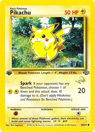 Pikachu (60/64) (W Stamped Promo) [Jungle 1st Edition] | Gamers Paradise