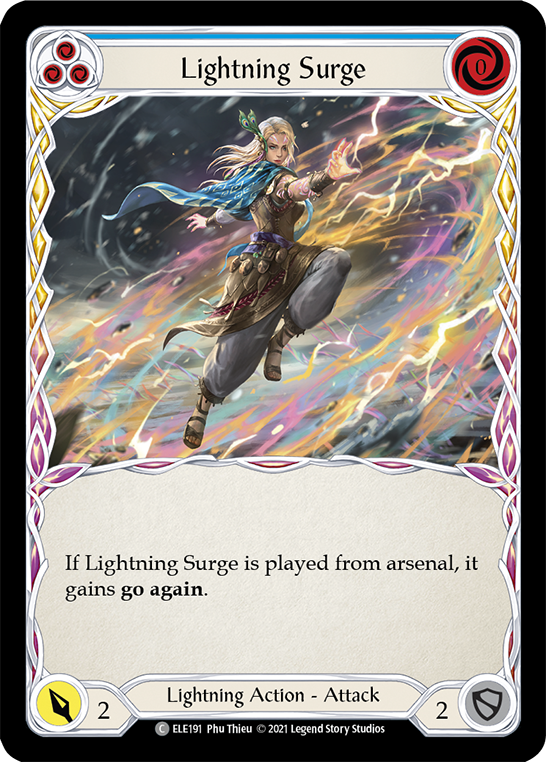 Lightning Surge (Blue) [ELE191] (Tales of Aria)  1st Edition Rainbow Foil | Gamers Paradise