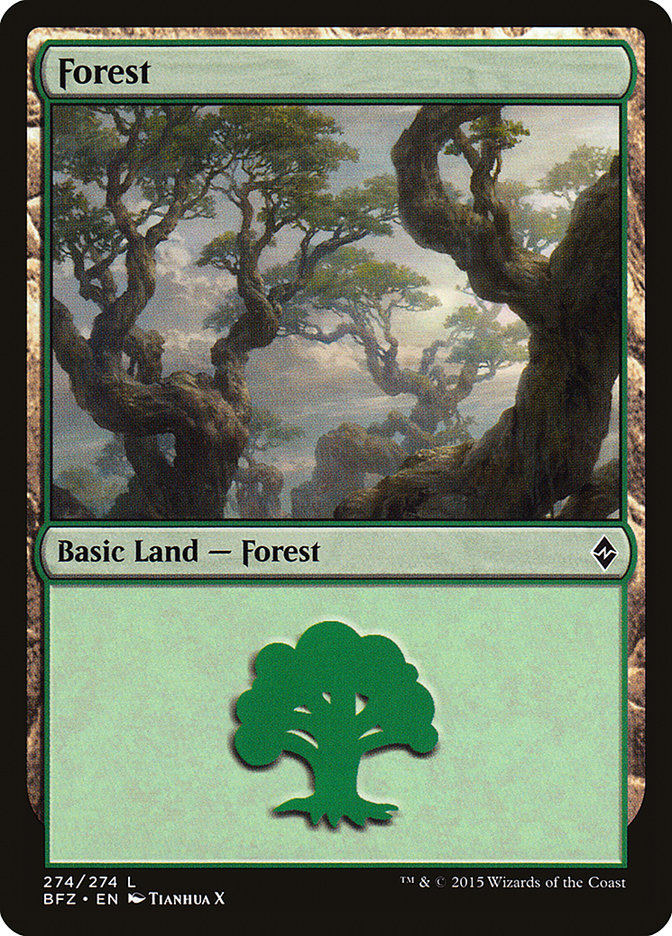 Forest (274a) [Battle for Zendikar] | Gamers Paradise