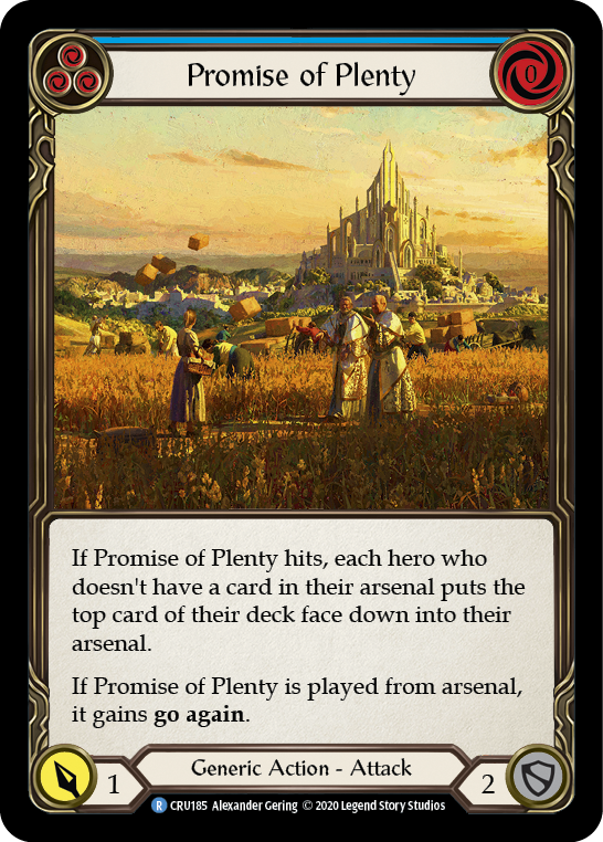 Promise of Plenty (Blue) [CRU185] 1st Edition Rainbow Foil | Gamers Paradise