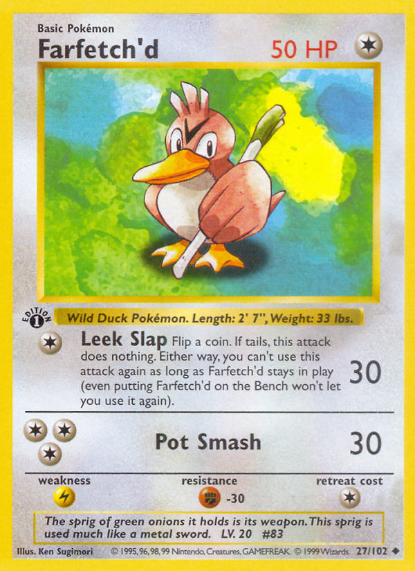 Farfetch'd (27/102) (Shadowless) [Base Set 1st Edition] | Gamers Paradise