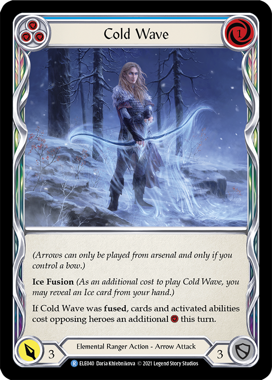 Cold Wave (Blue) [ELE040] (Tales of Aria)  1st Edition Rainbow Foil | Gamers Paradise