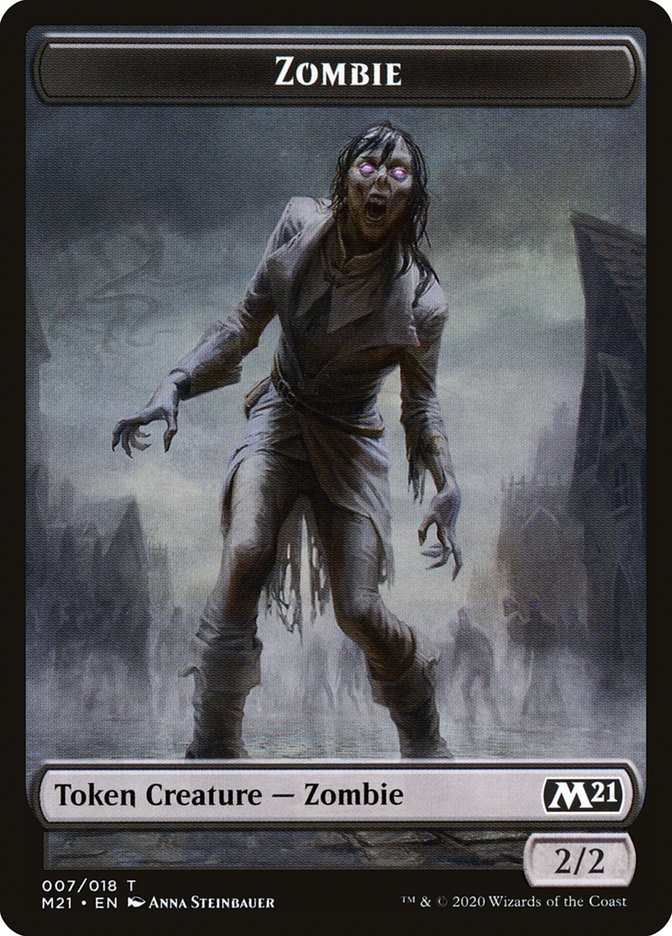 Knight // Zombie Double-Sided Token [Core Set 2021 Tokens] | Gamers Paradise
