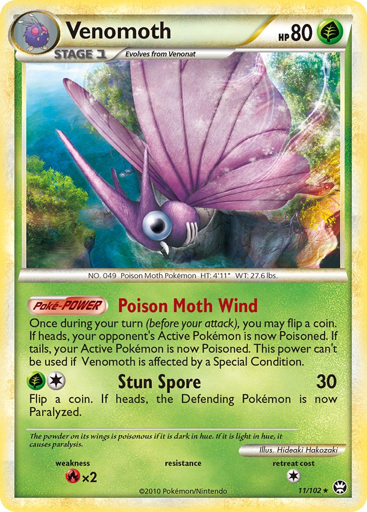 Venomoth (11/102) (Theme Deck Exclusive) [HeartGold & SoulSilver: Triumphant] | Gamers Paradise