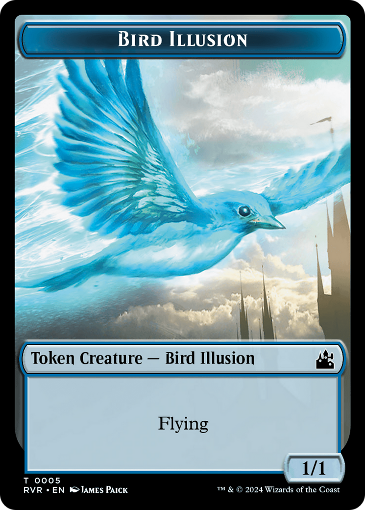 Saproling // Bird Illusion Double-Sided Token [Ravnica Remastered Tokens] | Gamers Paradise