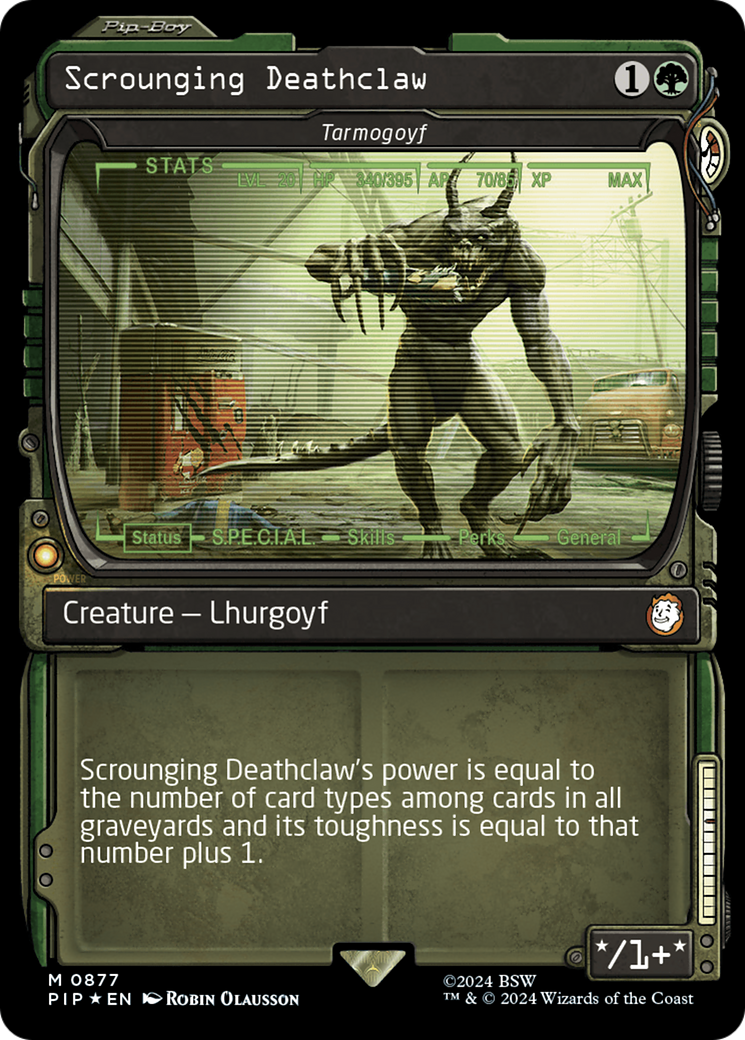 Scrounging Deathclaw - Tarmogoyf (Showcase) (Surge Foil) [Fallout] | Gamers Paradise