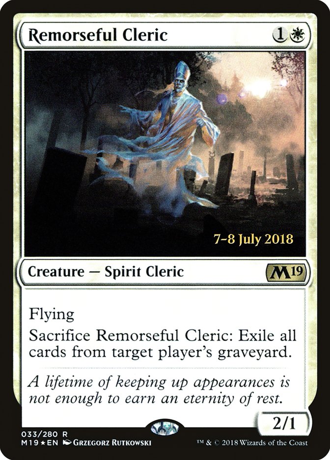 Remorseful Cleric [Core Set 2019 Prerelease Promos] | Gamers Paradise