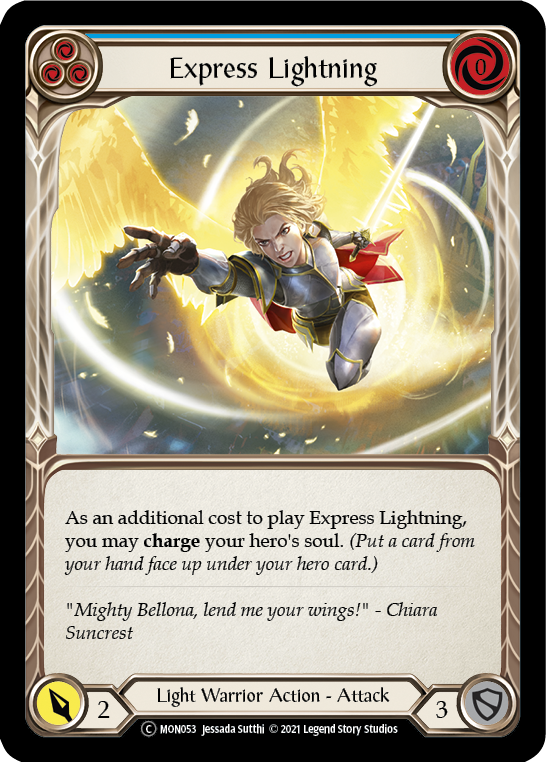 Express Lightning (Blue) [U-MON053-RF] Unlimited Rainbow Foil | Gamers Paradise