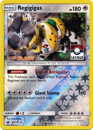 Regigigas (84/111) (League Promo 3rd Place) [Sun & Moon: Crimson Invasion] | Gamers Paradise