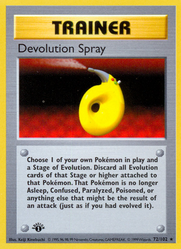 Devolution Spray (72/102) (Shadowless) [Base Set 1st Edition] | Gamers Paradise