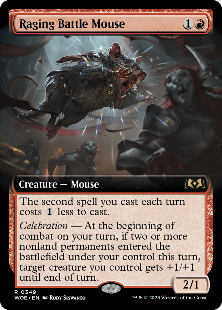 Raging Battle Mouse (Extended Art) [Wilds of Eldraine] | Gamers Paradise