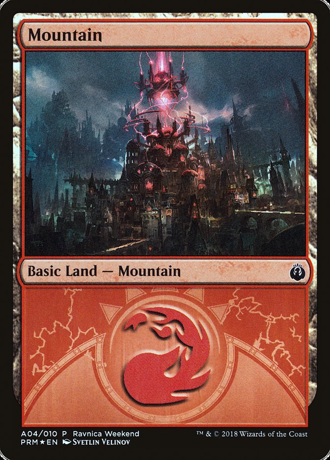 Mountain (A04) [Ravnica Allegiance Ravnica Weekend] | Gamers Paradise