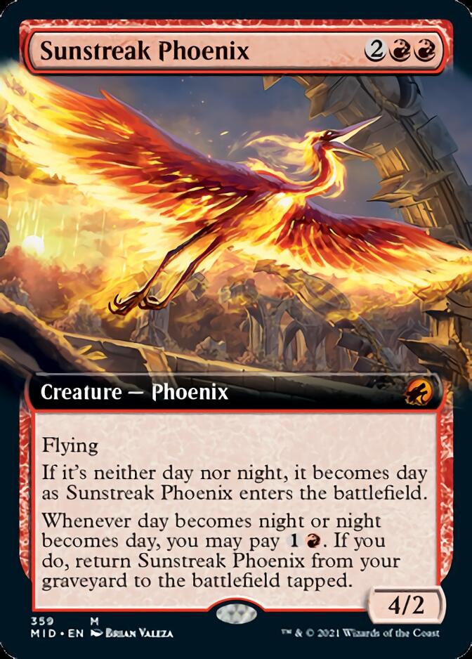 Sunstreak Phoenix (Extended Art) [Innistrad: Midnight Hunt] | Gamers Paradise