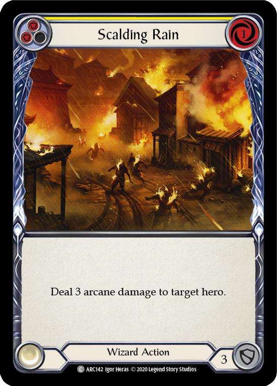 Scalding Rain (Yellow) [U-ARC142] Unlimited Rainbow Foil | Gamers Paradise