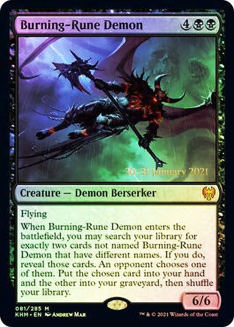 Burning-Rune Demon [Kaldheim Prerelease Promos] | Gamers Paradise